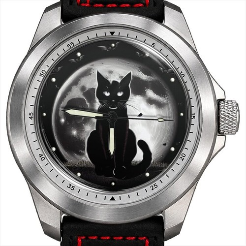 Full moon halloween black cat - black,