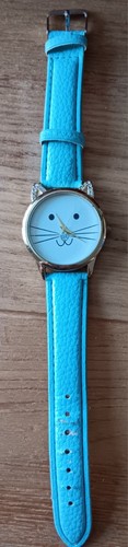 Ladies turquoise cat face - ladies,