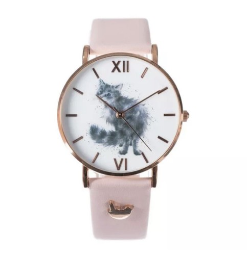 Wrendale pink cat watch with - pink,